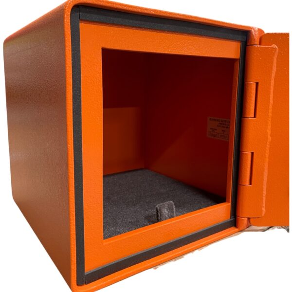 Cube Safe In Orange Open Front Right Slant View