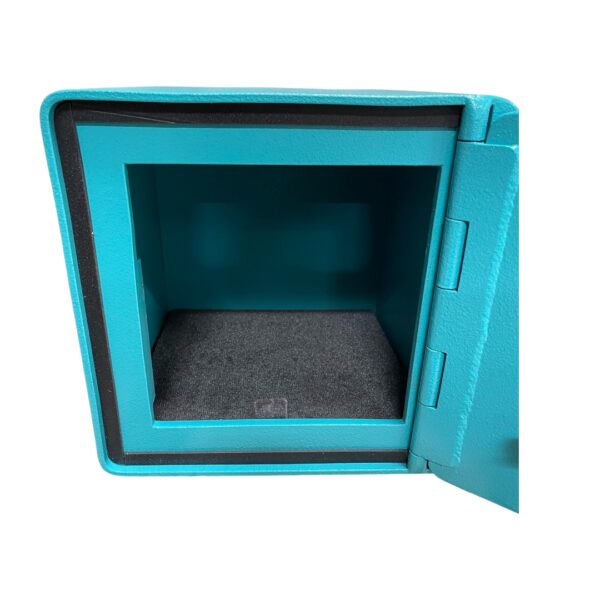 Cube Safe In Turquoise Open Top Slant View